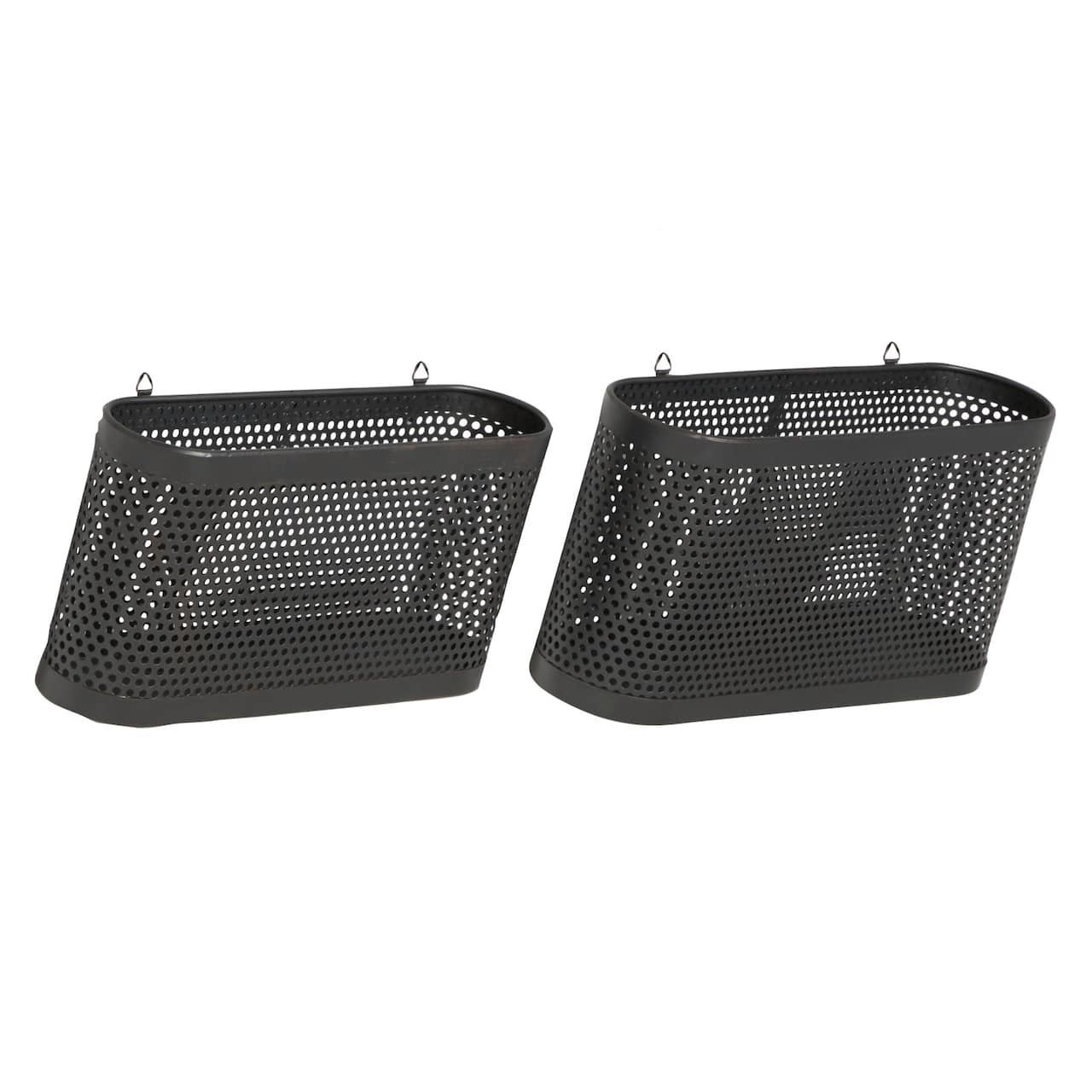 18" Black Metal Industrial Magazine Rack Holder